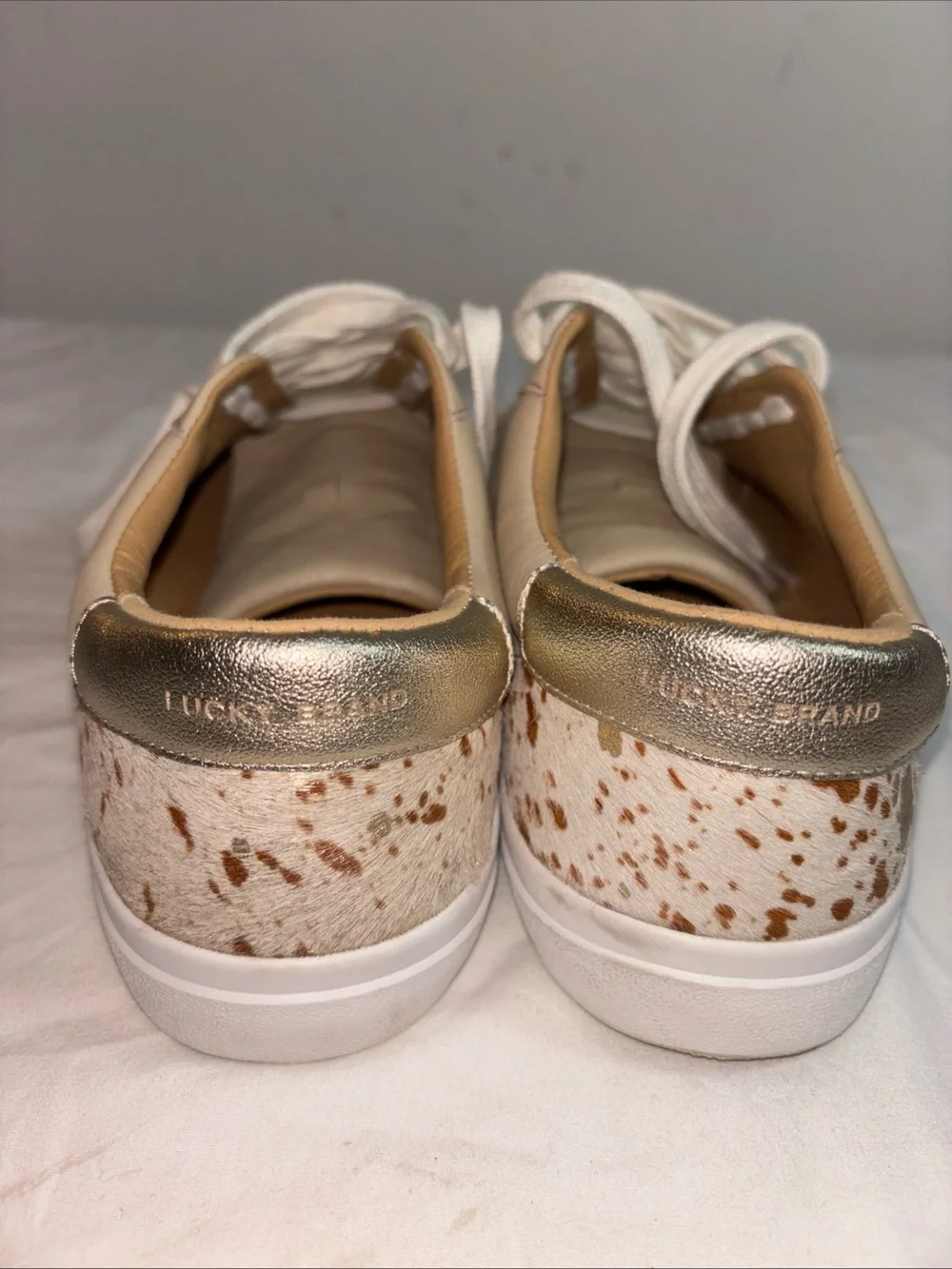 Lucky Brand Tan Leather Lace-Up Sneakers